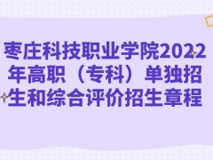 棗莊科技職業(yè)學院2022年高職（?？疲﹩为氄猩途C合評價招生章程